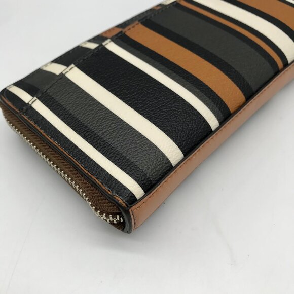 Coach Brown Leather Peyton Accordion Zip Wallet - Picture 9 of 10